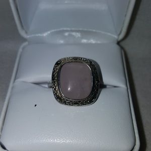 Vintage Sterling  silver and pink moonstone ring